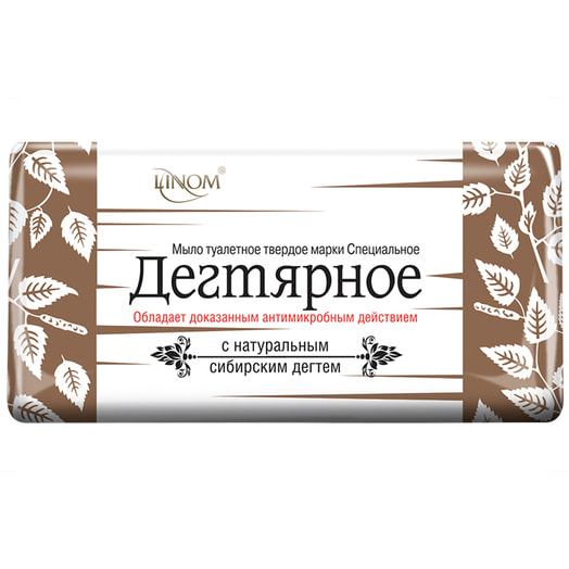 Крем-мыло туалетное твердое Дегтярное 140г linom Беларусь Linom
