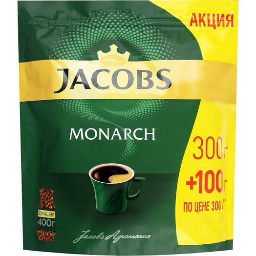 Кофе Jacobs Monarch 400г раствор/сублимир. Россия