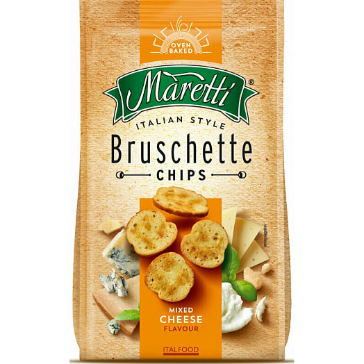 Печеные хлебные Bruschette 70г смесь сыров Маретти Болгария