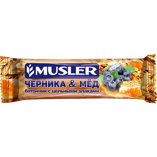 Батончик мюсли Черника и мед 30г АО Собинский ХК Россия Musler