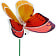 Фигурка на стержне INBLOOM Бабочка четыре крыла 54см арт.185-026 Китай