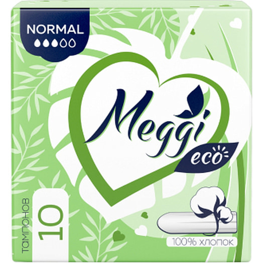 Тампоны гигиенические Meggi Cotton normal 10шт Meggi Словения Meggi