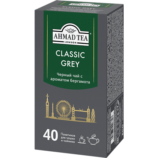 Чай Ahmad Tea 80г Классик Грей черный ар.бергамота 40*2гр Россия