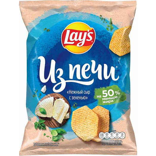 Чипсы Lays из печи 85г со вкусом нежный сыр с зеленью Россия