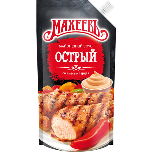 Майонезный соус Махеевъ Острый 50.5% 200г дой-пак АО Эссен продакшн АГ Россия