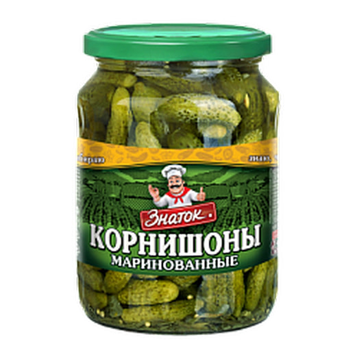 Огурцы (корнишоны) маринованные Знаток 680г Россия