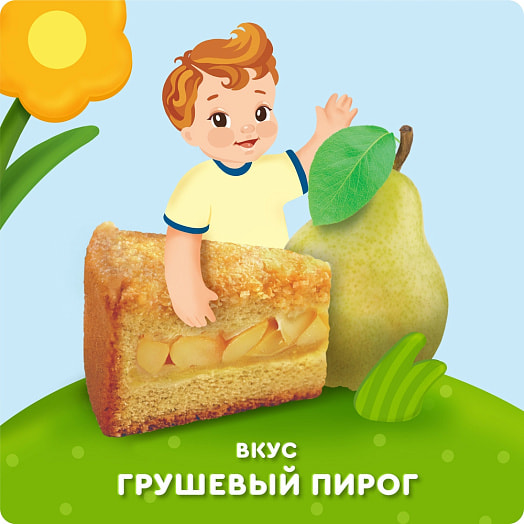 Пюре фруктовое Агуша Грушевый пирог со злаками 80г АО Вимм-Билль-Данн Россия Агуша