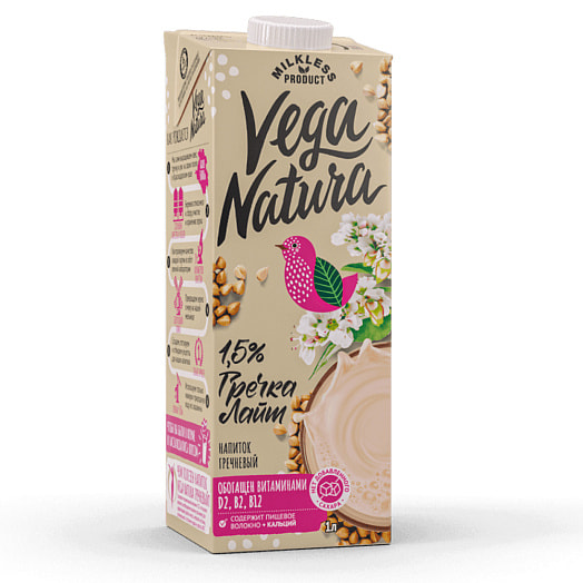Напиток гречневый Гречка лайт Vega Natura 1.5% ООО Южное Россия Vega Natura