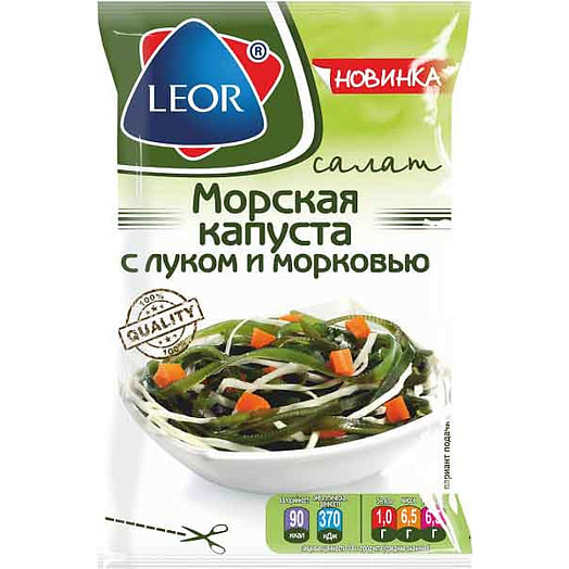 Салат Морская капуста с луком и морковью 300г пакет Леор пластик Беларусь