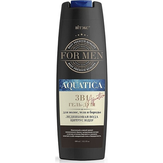 Гель-душ 400мл для волос тела бороды ледниковая вода ЗАО Витэкс Беларусь For MEN