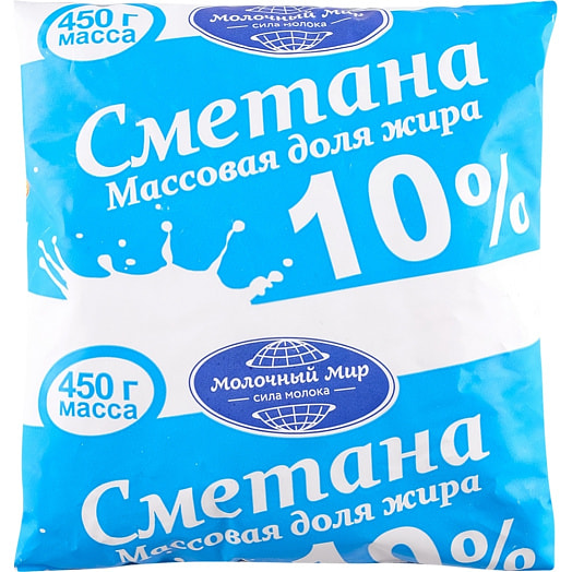 Сметана 450г пл ОАО Молочный Мир Беларусь Молочный Мир