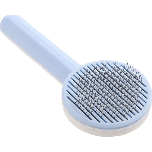 Пуходёрка пластиковая с функцией самоочистки 7,7х19,1см, розовая арт.9001563 Китай