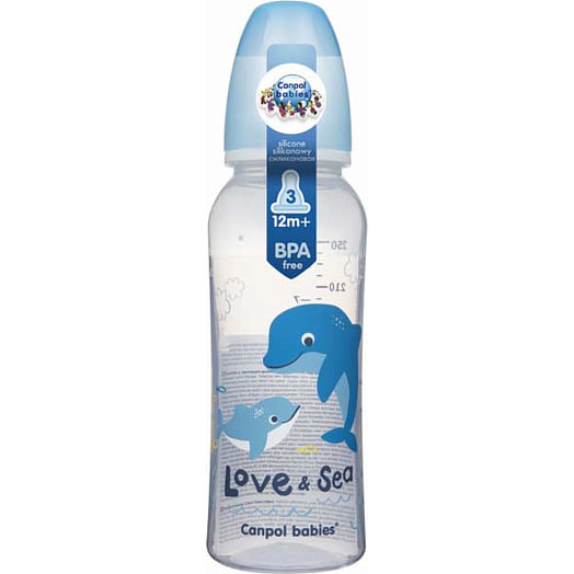 Бутылочка для кормления 250мл круглая Love Sea, 12+ Canpol Baby Польша Canpol Baby