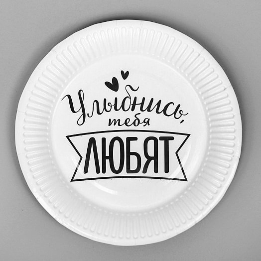 Тарелка одноразовая бумажная Хвалебная микс (6шт, d=18см) арт.4199392 Россия
