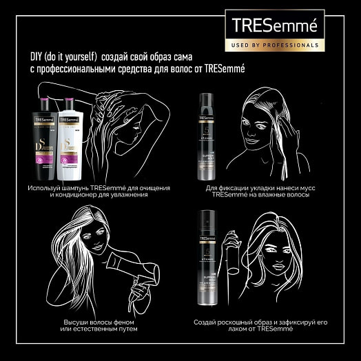 Лак для волос Tresemme 250мл сильная фиксация Hold Collection Россия