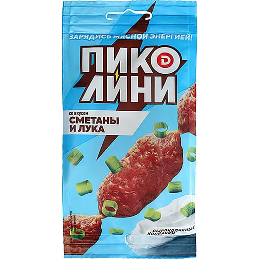 Колбаска полусухая Пиколини со вкусом сметаны и лука с/к 50г Дымовское КП Россия Дымов