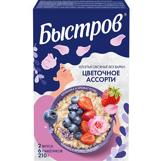 Хлопья овсяные Быстров Цветочное Ассорти 210г ООО Нестле Россия