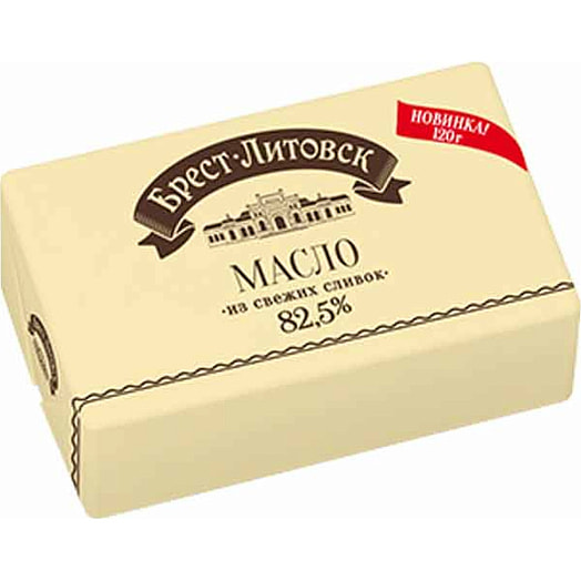 Масло Брест-Литовск 82.5% 120г сладкосливочное несоленое ОАО Савушкин продукт Беларусь