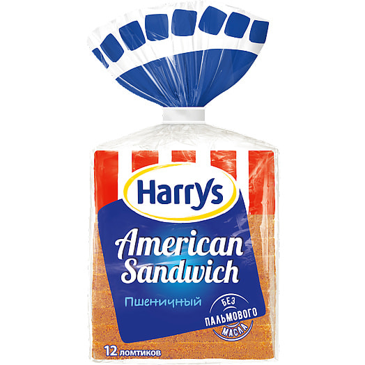 Хлеб Сандвичный Harrys 470г American Sandwich пшеничный Россия