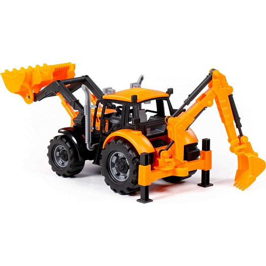 Экскаватор-погрузчик Прогресс инерционный оранжевый арт.91789 СООО ПП Полесье Беларусь Полесье