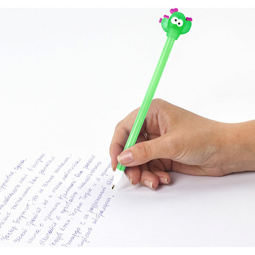 Ручка шариковая синяя Юнландия с топпером (корпус ассорти, 0,7мм) арт.143781 Китай