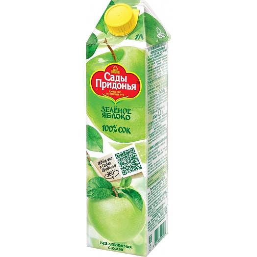 Сок Сок Сады Придонья 1л яблочный из зеленых яблок Россия