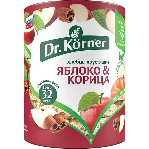 Хлебцы Хлебцы Dr.Korner 90г яблочный с корицей Россия