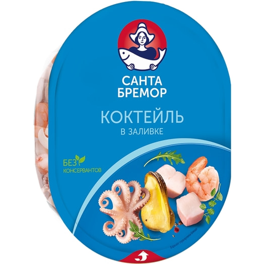 Коктейль из морепродуктов Классик 180г пл. в заливке СП Санта Импэкс Брест Беларусь Санта Импэкс Брест