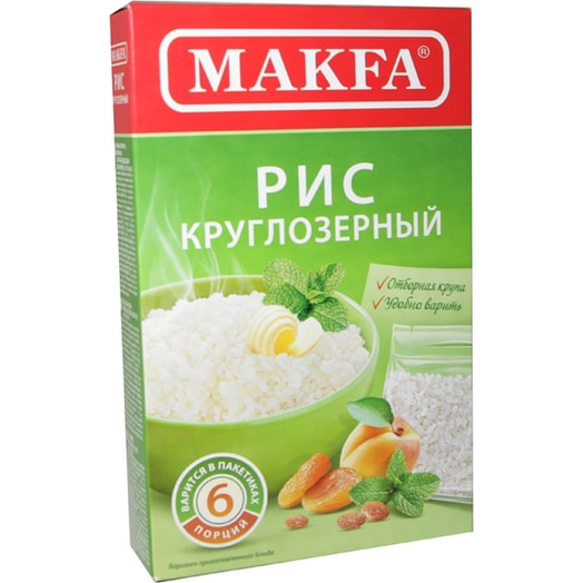 Рис Макфа 400г вар пак шлифованный круглозерный Россия