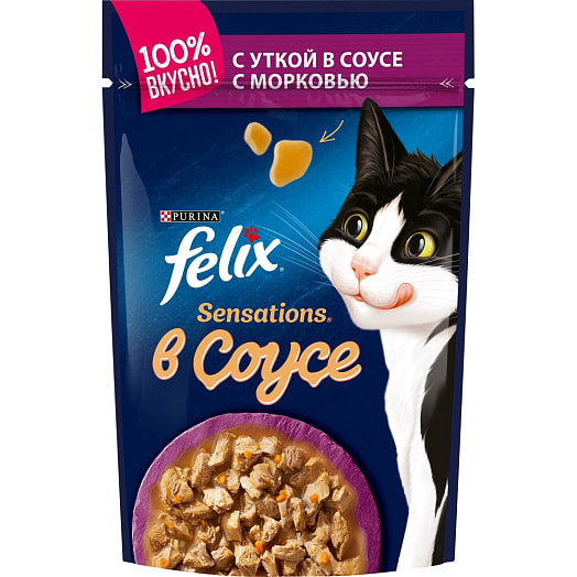 Корм Felix Sensations Sauce Surprise 75г пауч утка морковь ООО Нестле Россия Россия Purina