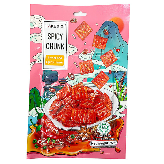 Соевое мясо Lakexixi Острый кусочек Сладкий, пряный 92г Китай