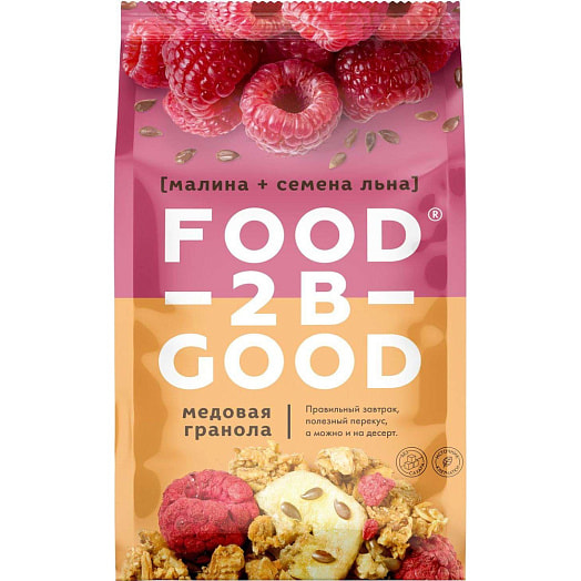 Гранола FOODTOBEGOOD Малина-Семена льна 250г м/у ООО Гранолайф Россия