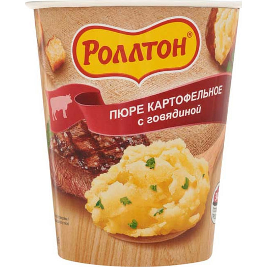 Картофельное пюре Роллтон 55г с говядиной Россия