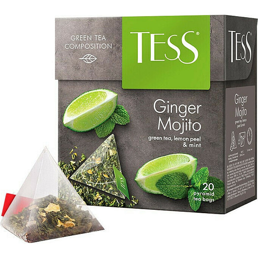 Чай Tess 36г Ginger Mojito зелёный (20*1.8г) Россия
