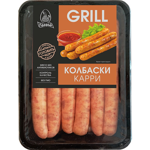 П/ф рубленый из мяса ц/б Колбаски Карри (лоток) охл 530г Беларусь Ганна