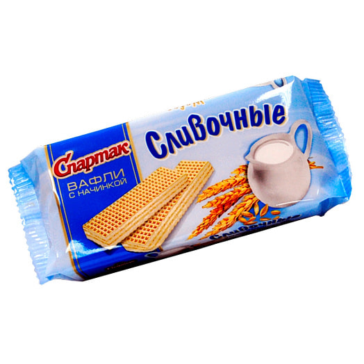 Вафли Сливочные 72г флоу-пак Спартак Беларусь
