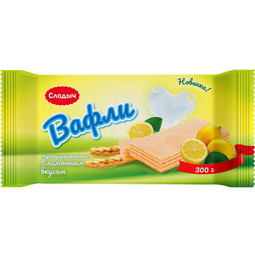 Вафли Традиционные с лимонным вкусом 300г Слодыч Беларусь Слодыч