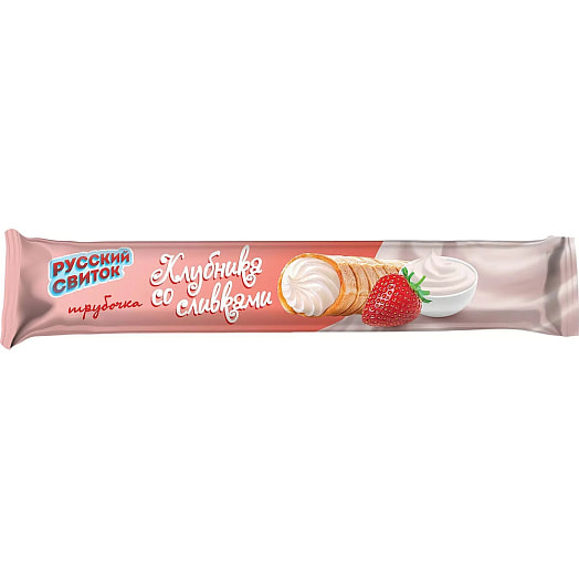 Трубочка вафельная 65г Клубника со сливками Русский свиток ООО Россия Симона