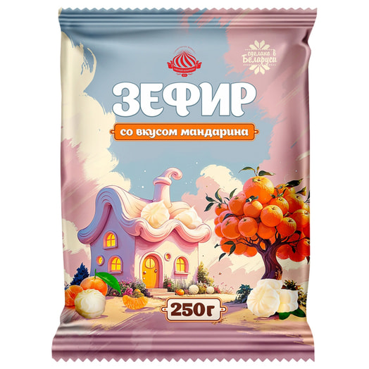 Зефир Рошель со вкусом мандарина 250г Красный Мозырянин Беларусь Красный Мозырянин