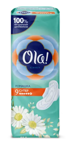 Прокладки Ola! толстые супер 100г ромашка 9шт. ХАЙДЖЕНИК АО Россия Ola!