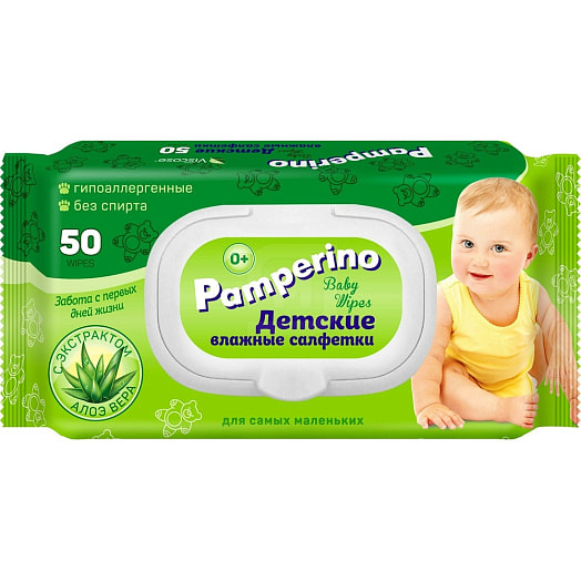 Влажные салфетки Pamperino 80  детские с клапаном арт.9171122031 Россия