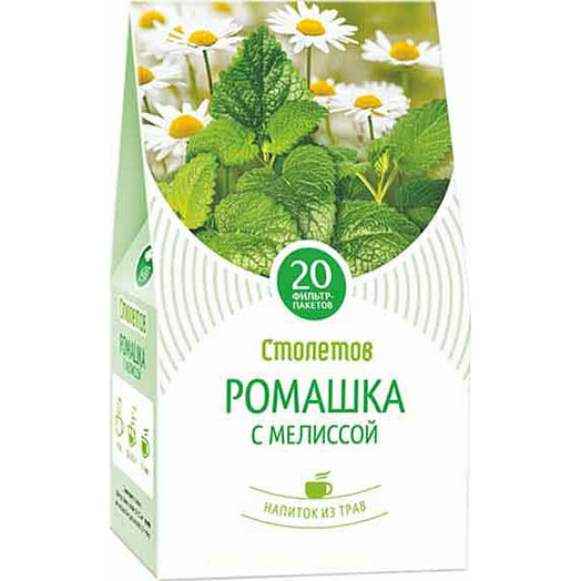 Напиток чайный Ромашка-мелисса 20г пакет. Беларусь