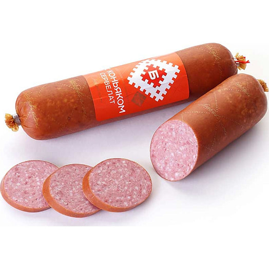 Колбаса Сервелат с коньяком 370г в/у в/с в/к Брестский МК Беларусь Брестский мясокомбинат