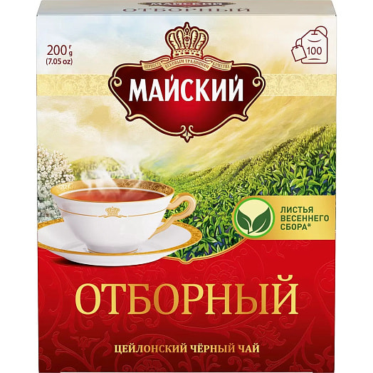 Чай Майский 200г Отборный 100пак. КОМПАНИЯ МАЙ Россия