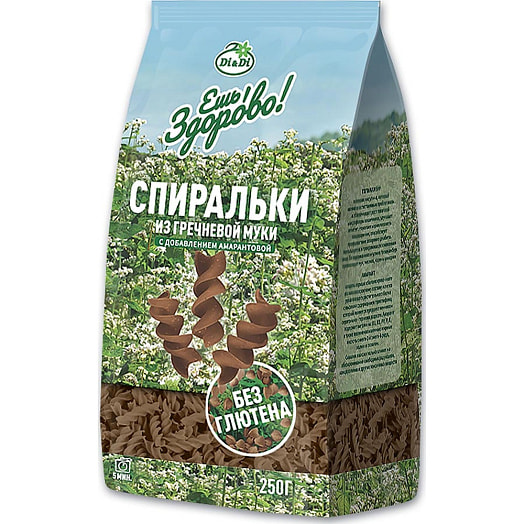 Мак изд Ешь ЗдорОво Спиральки из гречневой муки с доб амарантовой 250г ООО Корпорация Ди энд Ди Россия Ешь ЗдорОво