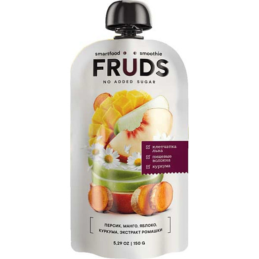 Пюре фруктовое Smartfood Smoothie Fruds 150мл пауч Яблоко, персик, манго ЗАО Бобруйский бровар Беларусь SMARTFOOD SMOOTHIE FRUDS