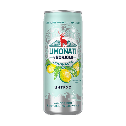 Напиток б/алк LIMONATI by Borjomi 330мл ж/б цитрус IDS Borjomi Georgia Грузия