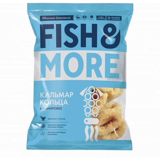 Кольца кальмара в панировке обжаренные зам 500г Россия FISH & MORE
