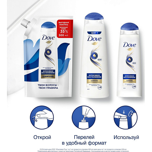 Шампунь для волос 500мл интенсивное восстановление Unilever Россия DOVE