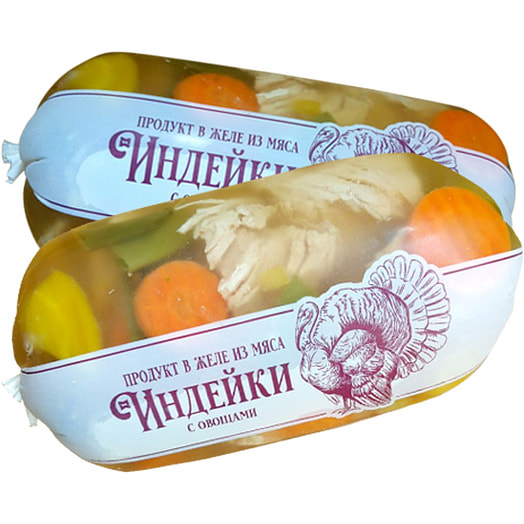 Продукт в желе Из мяса индейки с овощами вареный охл Беларусь